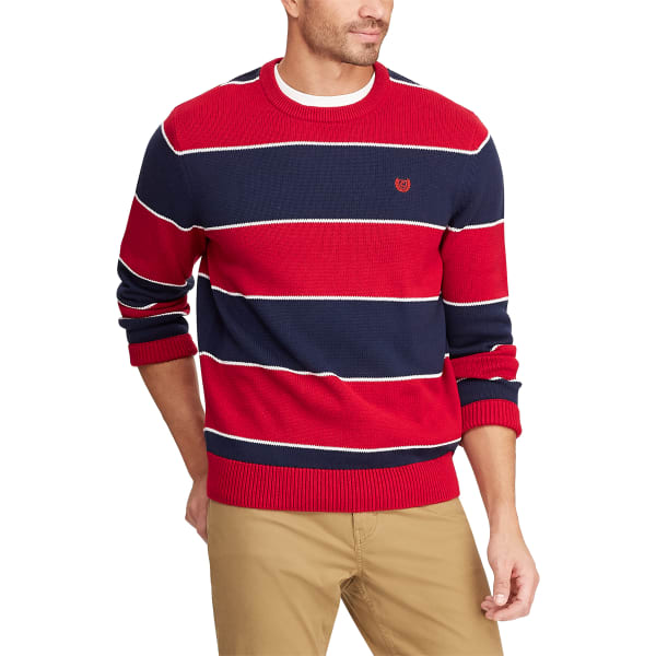 CHAPS Men's Promo Crewneck Striped Sweater