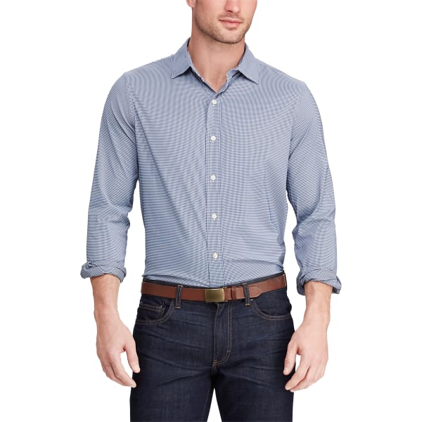 CHAPS Men's Long-Sleeve Performance Check Stretch Twill Shirt