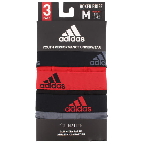 ADIDAS Boys' Climalite Boxer Briefs, 3-Pack