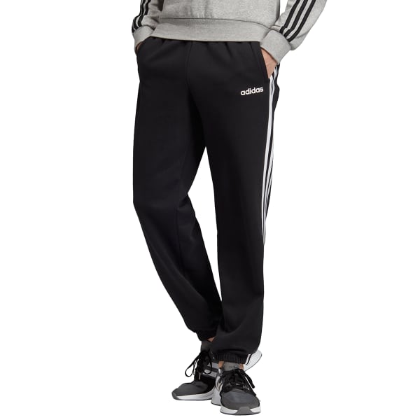 ADIDAS Men's Essentials 3 Stripe Open Hem Fleece Pants