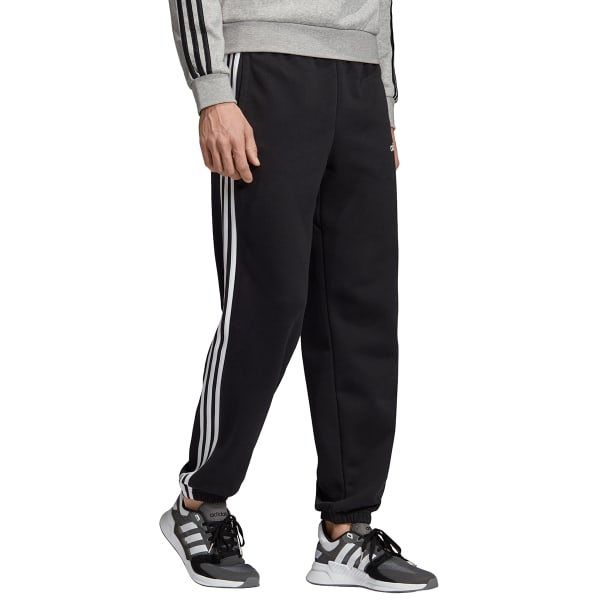 ADIDAS Men's Essentials 3 Stripe Open Hem Fleece Pants