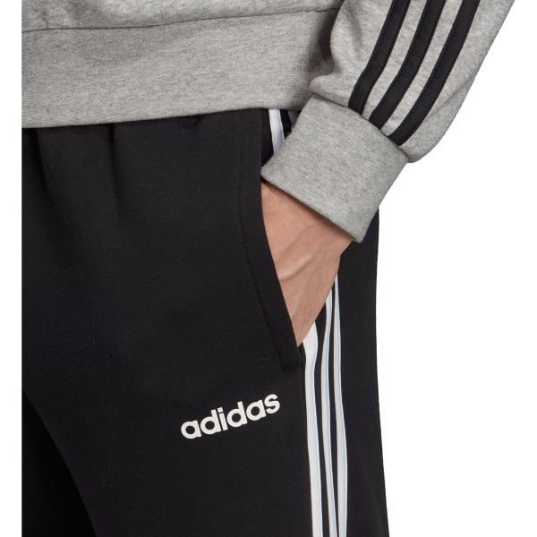 ADIDAS Men's Essentials 3 Stripe Open Hem Fleece Pants