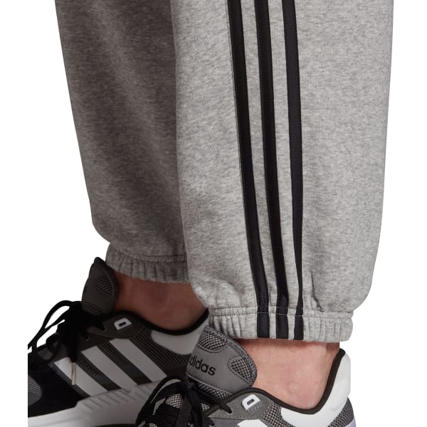 ADIDAS Men's Essentials 3 Stripe Open Hem Fleece Pants