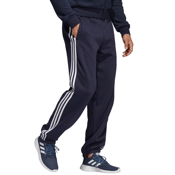 ADIDAS Men's Essentials 3 Stripe Open Hem Fleece Pants