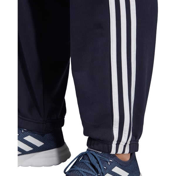 ADIDAS Men's Essentials 3 Stripe Open Hem Fleece Pants