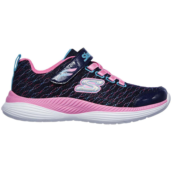 SKECHERS Little Girls' Move 'N Groove Sparkle Mesh Lace Up Shoes