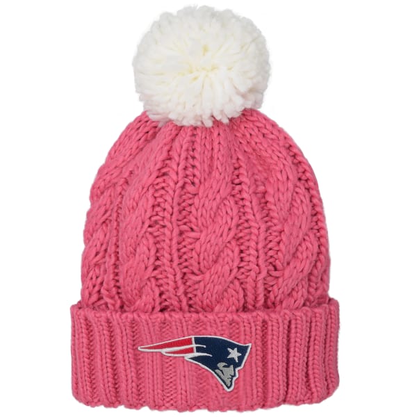 NEW ENGLAND PATRIOTS Girls' Cuff Knit Beanie with Pom