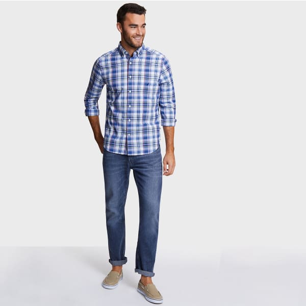 NAUTICA Men's Stretch Poplin Long-Sleeve Shirt