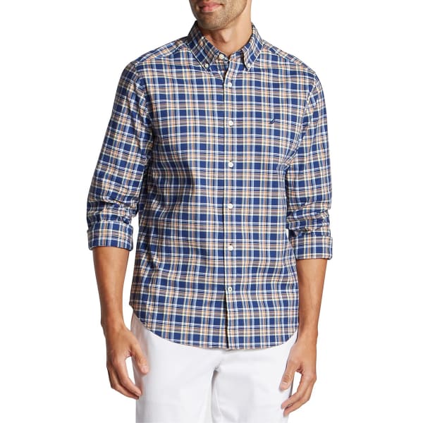 NAUTICA Men's Stretch Poplin Long-Sleeve Shirt