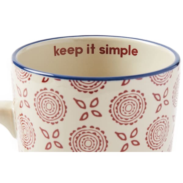 LIFE IS GOOD Double Flower Pattern Extra Tall Mug