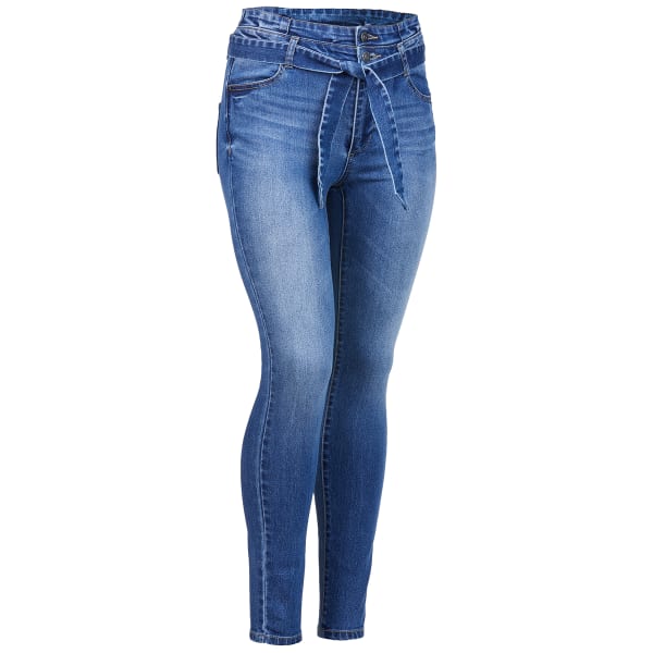 BLUE SPICE Juniors' Paper Bag Skinny Jeans