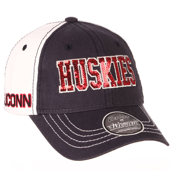 UCONN HUSKIES Women's Adjustable Savy Sequin Wordmark Hat