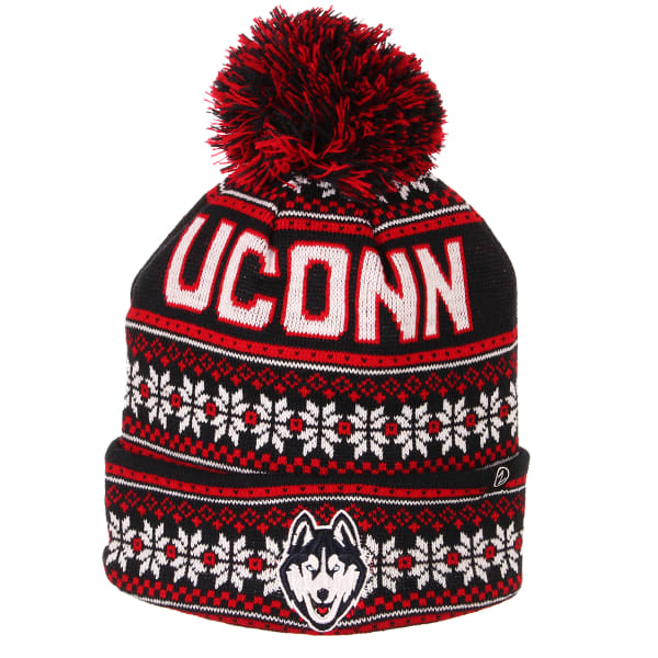 UCONN Huskies Zephyr Blitzen Cuffed Pom Knit Hat