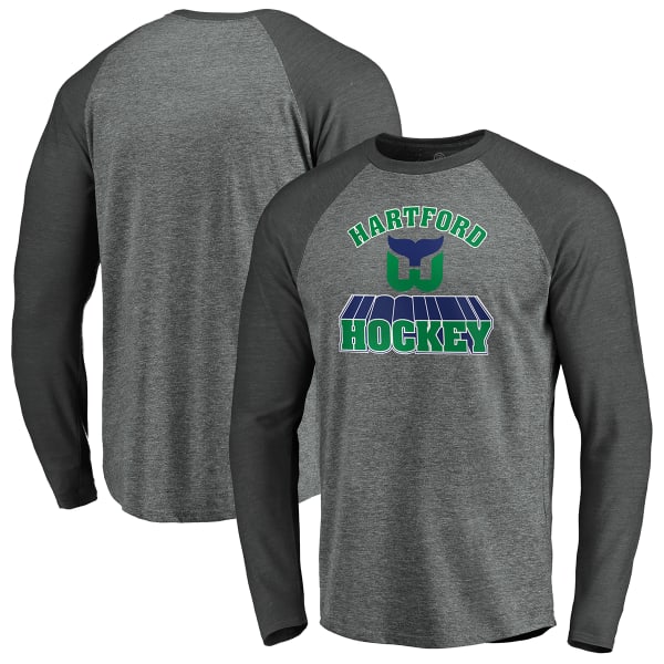 HARTFORD WHALERS Men's Triangular Transition Tri-Blend Long-Sleeve Tee