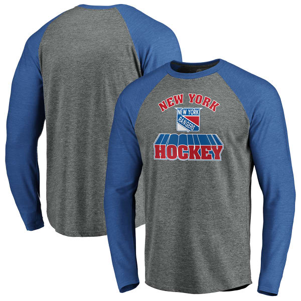 NEW YORK RANGERS Men's Triangular Transition Tri-Blend Long-Sleeve Tee