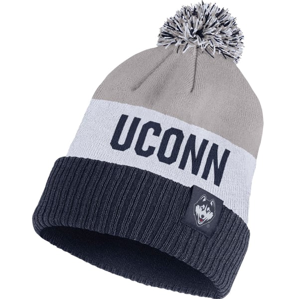 NIKE Men's UCONN Wordmark Cuffed Pom Knit Beanie