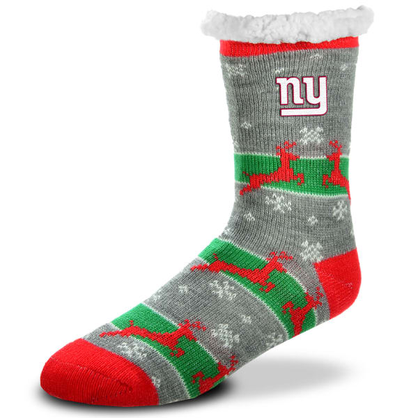 NEW YORK GIANTS Unisex Sherpa Lined Holiday Reindeer Socks