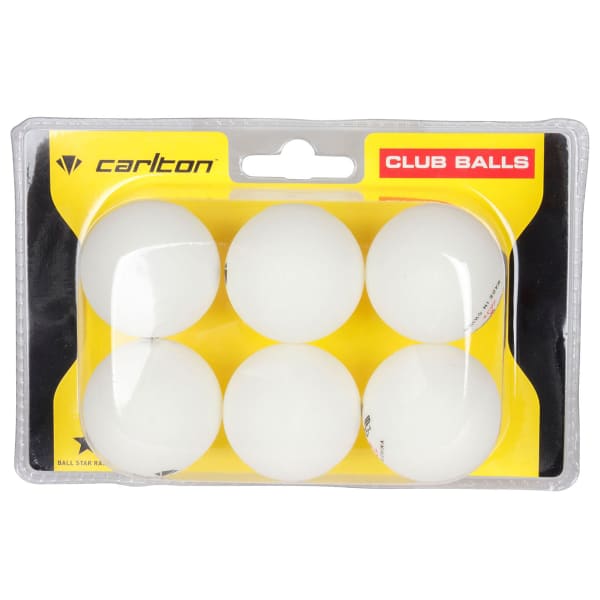 CARLTON Club Table Tennis Balls, 6-Pack