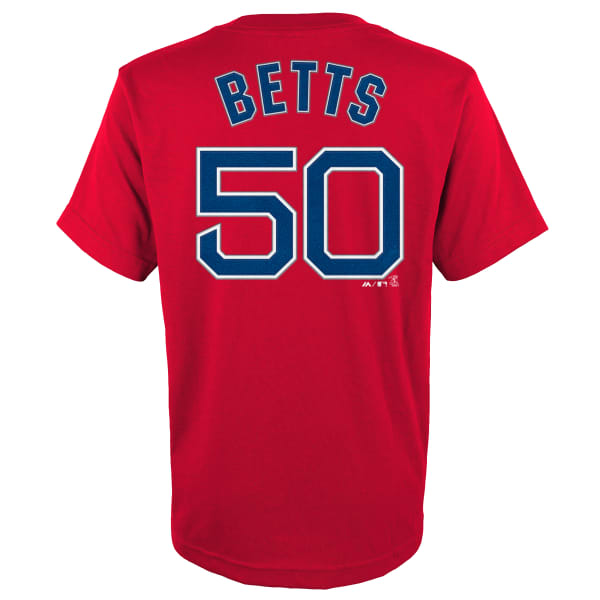 Mookie Betts Boston Red Sox Men's Scarlet Roster Name & Number T