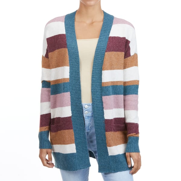 PINK ROSE Juniors' Open Stripe Cardigan