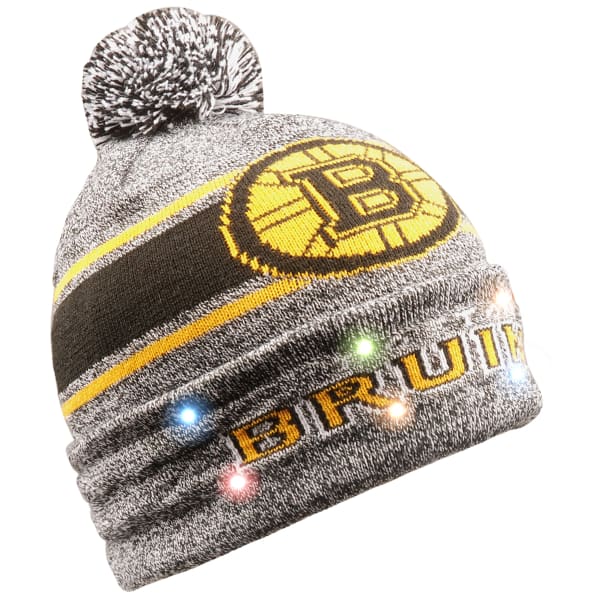 BOSTON BRUINS Men's Stripe Beanie with Pom