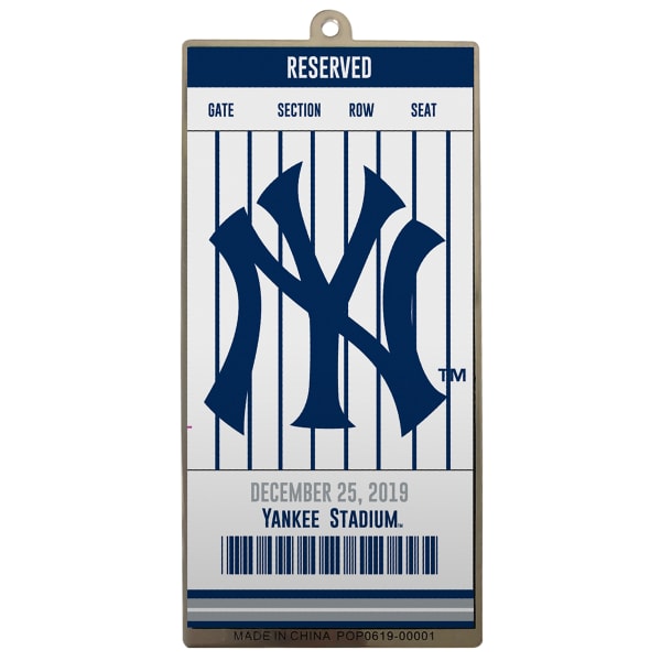 NEW YORK YANKEES Metal Ticket Ornament Bob’s Stores