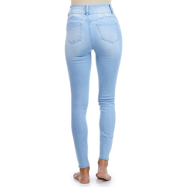 Blue Topic Red Ripped Skinny Jeans - Juniors