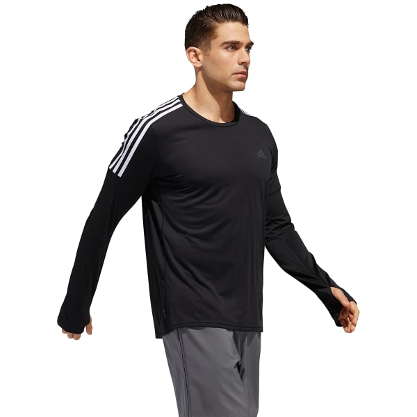 ADIDAS Men's 3-Stripes Long-Sleeve Running Tee