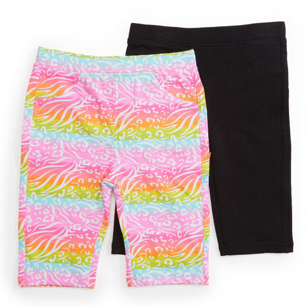 FREESTYLE Girls' Zebra Print Knit Shorts, 2-Pack