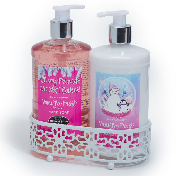 TRI COASTAL DESIGN Vanilla Frost Scented Soap and Hand Cream Fancy Caddy Gift Set