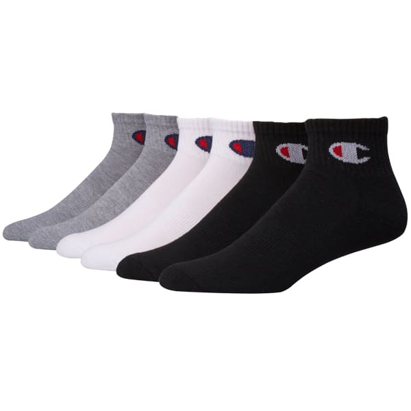 CHAMPION Men's Logo Ankle Socks, 6-Pack