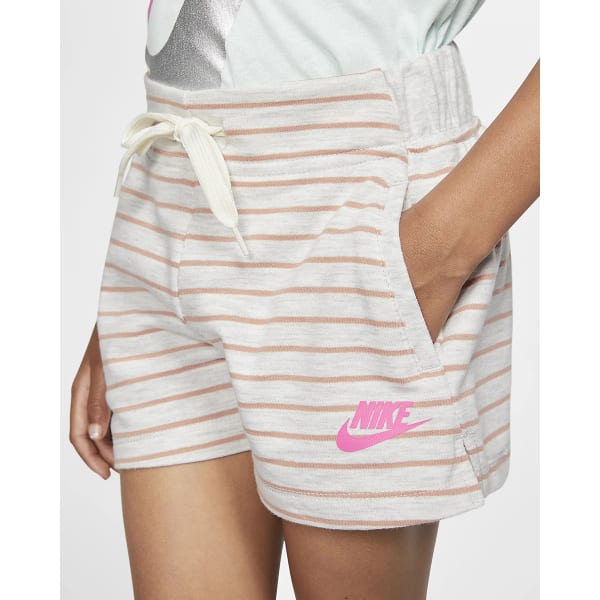 NIKE Girls' Striped Sportswear Shorts