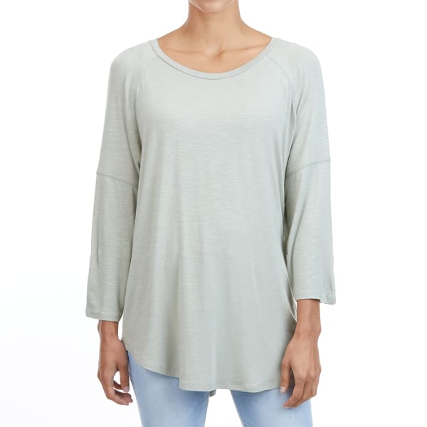 FEMME Women's Round Neck 3/4-Sleeve Top