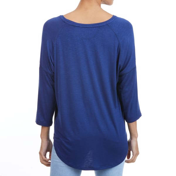 FEMME Women's Round Neck 3/4-Sleeve Top