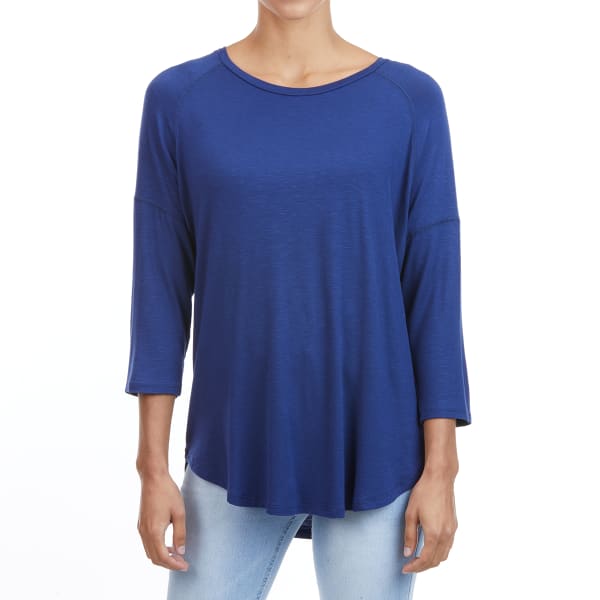 FEMME Women's Round Neck 3/4-Sleeve Top