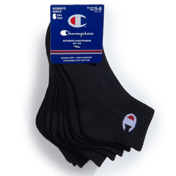 CHAMPION Women's Ankle Socks, 6 Pack