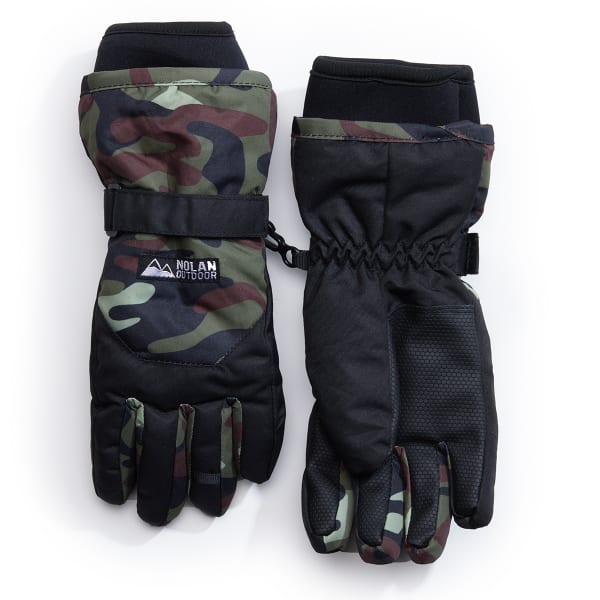 NOLAN Boys' Camo Colorblock Ski Gloves