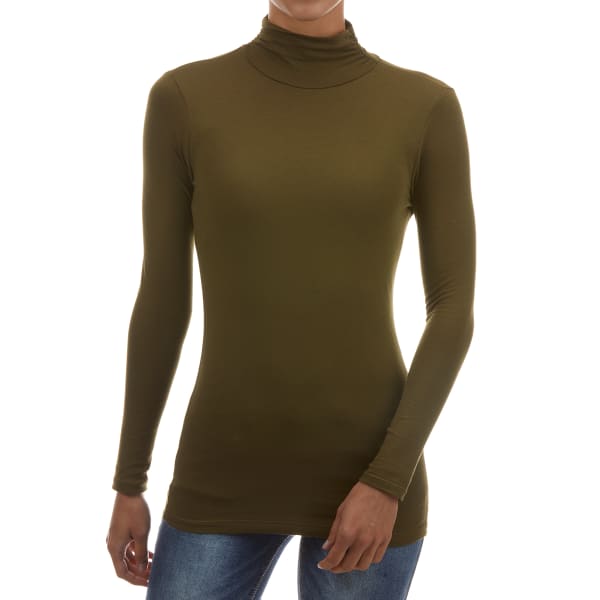 AMBIANCE Juniors' Mock Neck Long-Sleeve Top