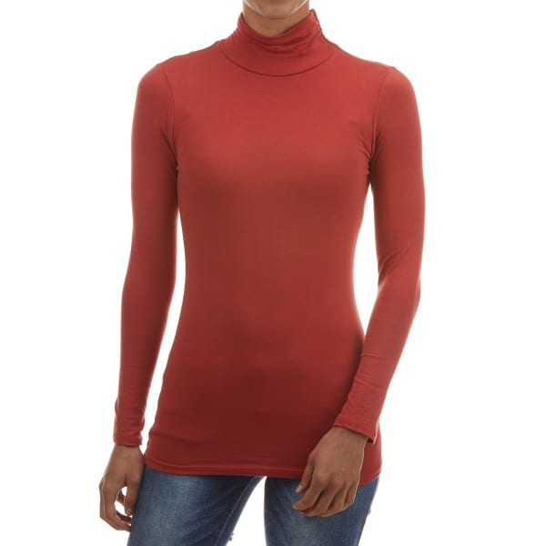 AMBIANCE Juniors' Mock Neck Long-Sleeve Top