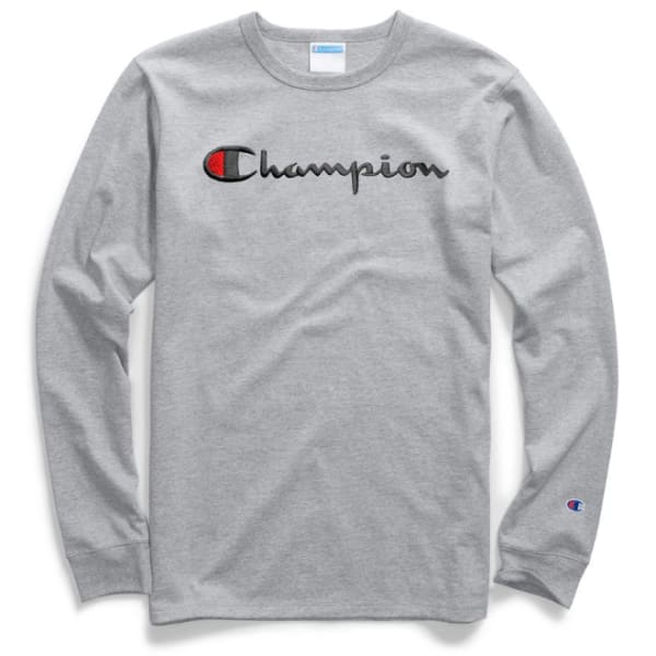 CHAMPION Men's Classic Script Logo Graphic Long-Sleeve Tee