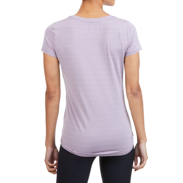 RBX Women's Striated Stripe Crew Neck Short-Sleeve Tee