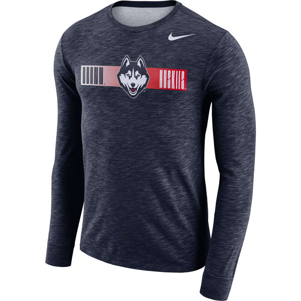 NIKE Men's Dri-FIT UCONN Logo Long-Sleeve Tee