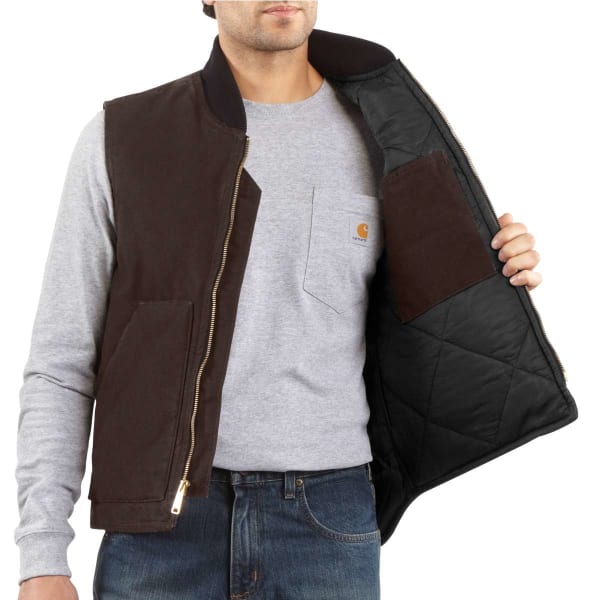 CARHARTT Men's Sandstone Vest, Extended Sizes