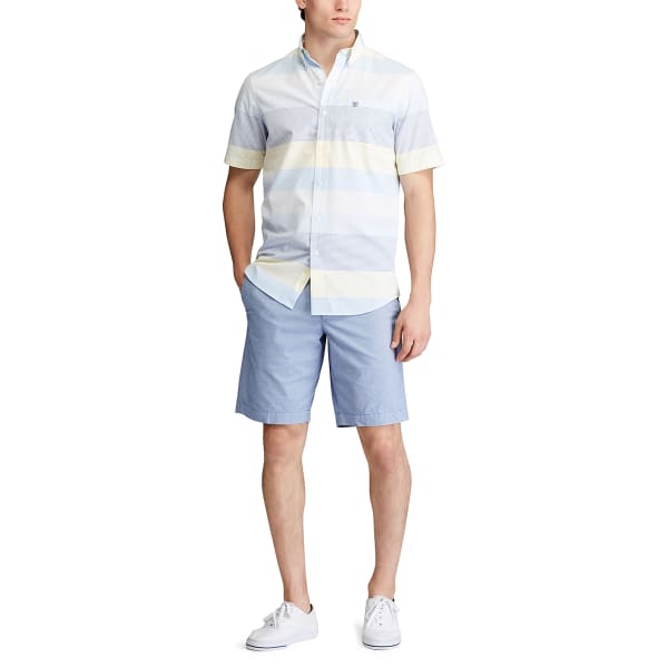 CHAPS Men's Short-Sleeve Easy Care Stripe Button-Down Shirt