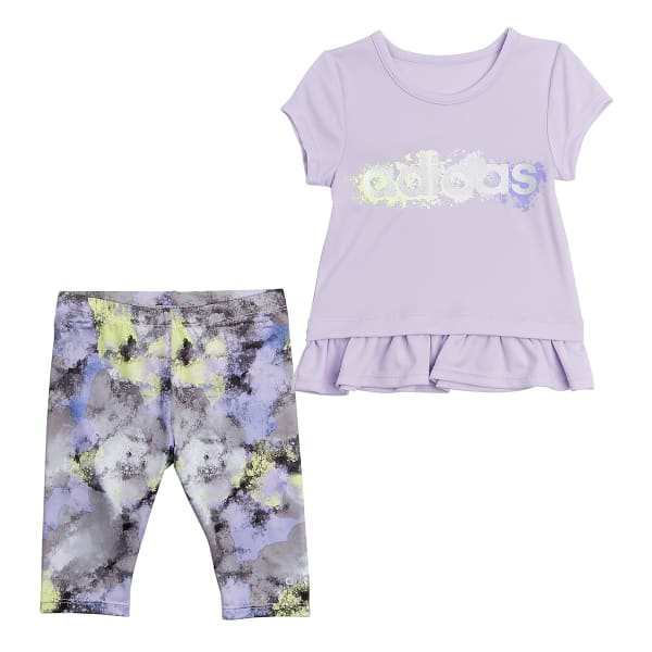 ADIDAS Little Girls' Power Capri Tight and Short-Sleeve Tee Clothing Set
