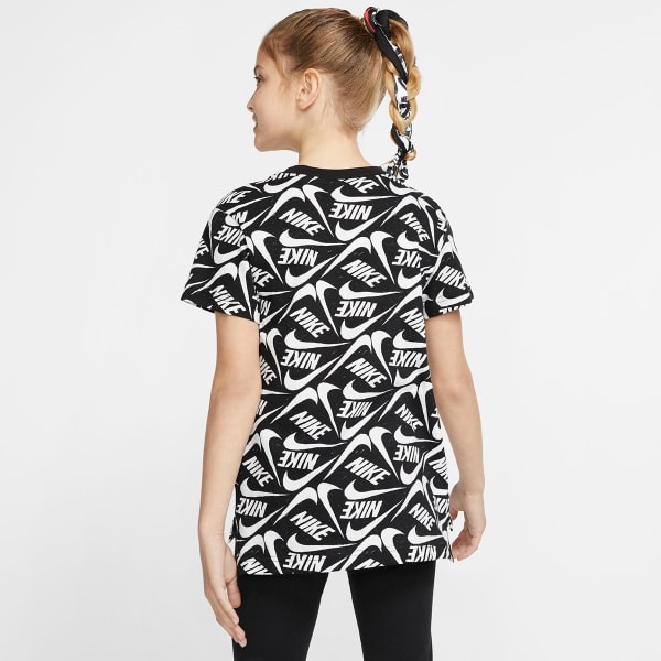 NIKE Girls' Short-Sleeve Swoosh Logo Tee