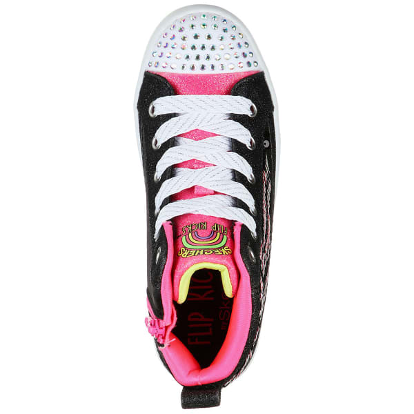 SKECHERS Girls' Twi-Lites 2.0 Reversible Sequin Zebra Hi Top Sneakers