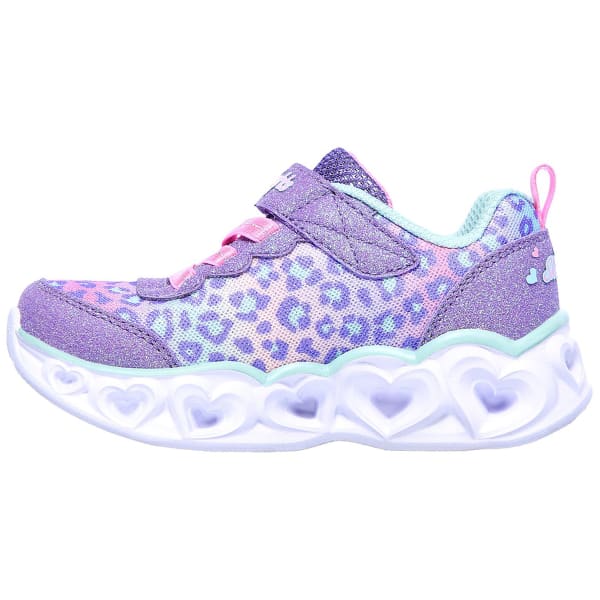 SKECHERS Infant/ Toddler Girls' Heart Lights Leopard Print Sneakers