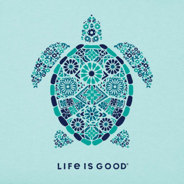 LIFE IS GOOD Women's Turtle Mosaic Crusher Tee