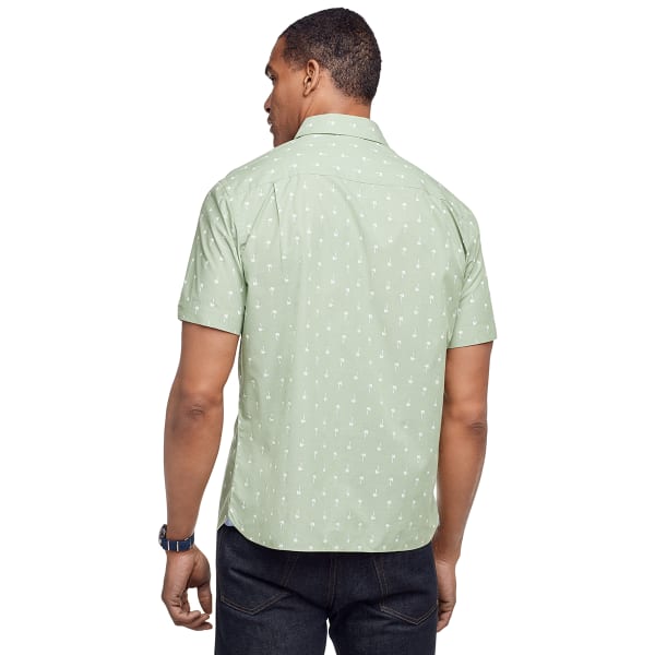 VAN HEUSEN Men's Short-Sleeve Short-Sleeve Never Tuck Palm Tree Shirt